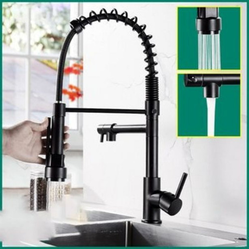 Grifo Llave Lavaplatos Monomando Extensible Triple Negra