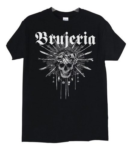 Polera Brujeria Pocho Aztlan Skull Stencil Metal Abominatron