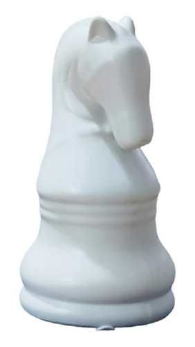 Figura Decorativa Cerámica, Caballo Ajedrez Blanco