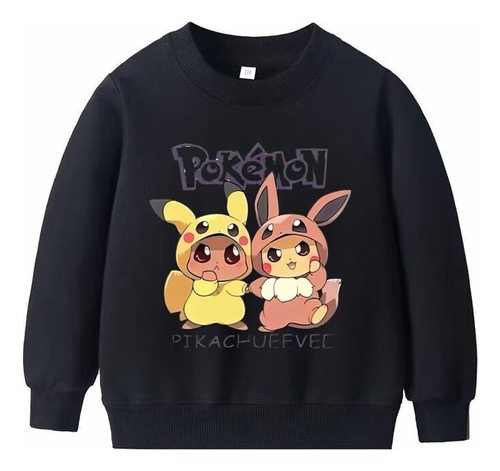 Sudadera Con Estampado Creativo Colorido Pikachu Eevee Fashi