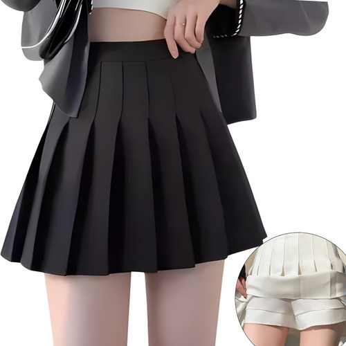 Falda Short Minifalda Plisada A Cuadros De Estilo Coreano