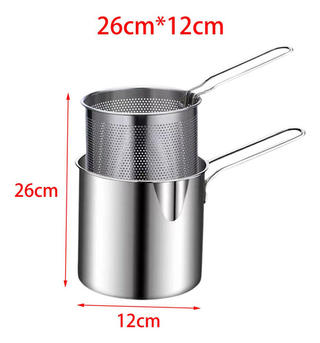 .. Olla For Freír De Acero Inoxidable Con Colador Para