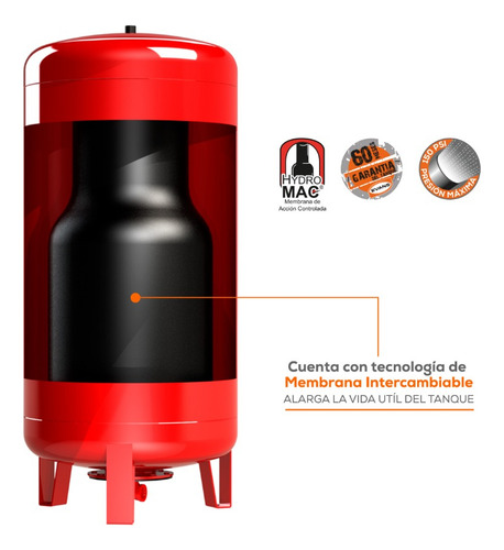 Tanque Hidroneumático Evans Vertical 90 Lts / 23 Gal