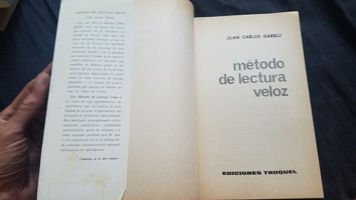 Metodo De Lectura Veloz Juan Carlos Garelli Troquel (Usado)