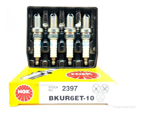 Imagem 1 de 6 de Jogo De Velas Ngk Bkur6et10 Vw Bora 2.0 8v Gasolina 2001