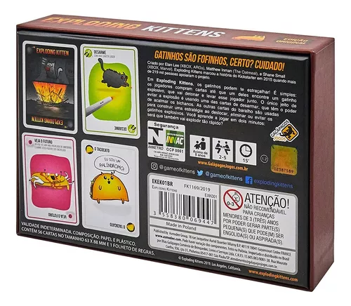 Galápagos Jogos Exploding Kittens, Cartas de 2-5 jogadores com o menor  preço - Compra Fácil