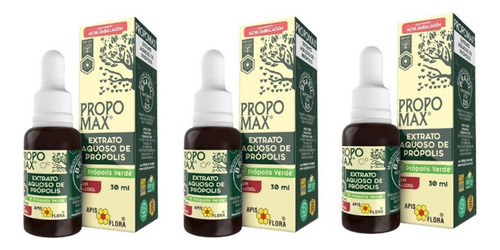3 Unidades De Propomax Sem Alcool Gota 30ml Sabor Propólis