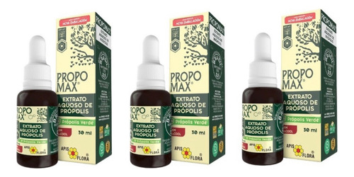  3 Unidades De Propomax Sem Alcool Gota 30ml Sabor Propólis