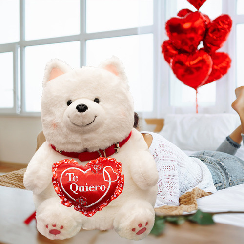 De San Valentin Peluche Perrito Con Corazon Te Amo Color Te Quiero Rojo