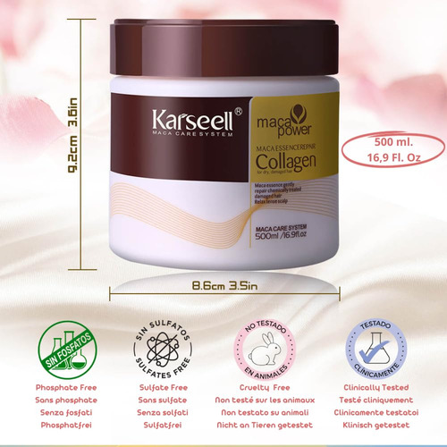Tratamiento Capilar Con Colágeno Karseell, Acondicionador De