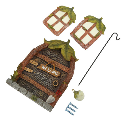 Set De Puerta Y Ventana En Miniatura Para Exteriores Con Dis
