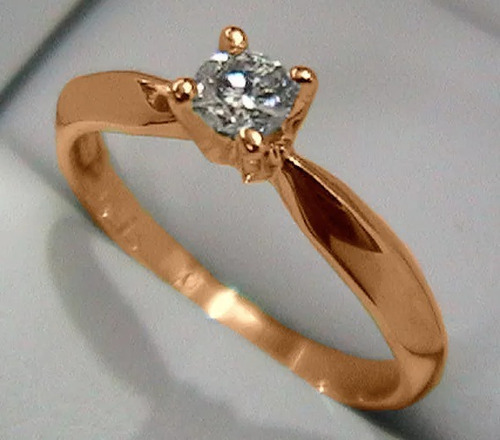 Anillo  Compromiso Diamante Natural .15ct Oro 14kt 001