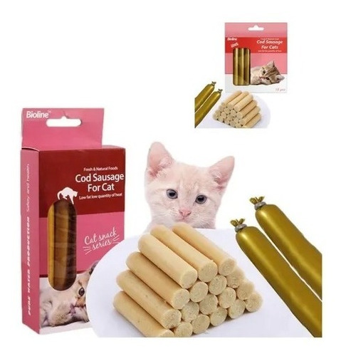 Bioline Salchichas De Bacalao-snack Para Gato 10pcs