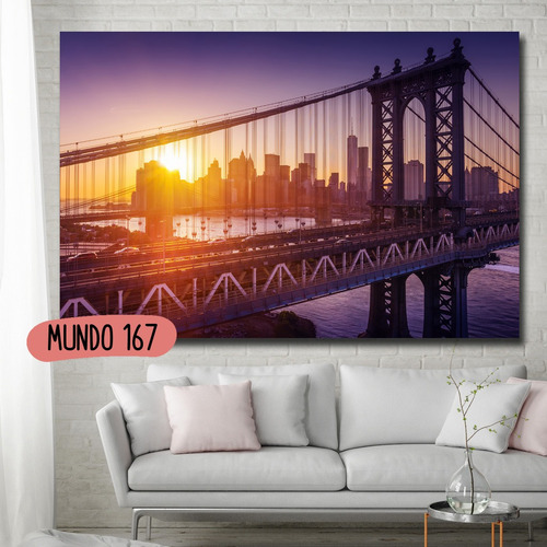 Cuadro Nueva York Brooklyn 120x70 Cuidades Del Mundo