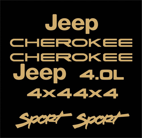 Kit Adesivo Jeep Cherokee Sport Dourado Resinado Ch44dr2 Fgc