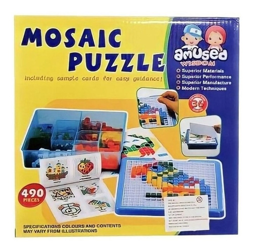 Puzzle Mosaico 490 Piezas Didáctico Con Bandeja  Niños (a)