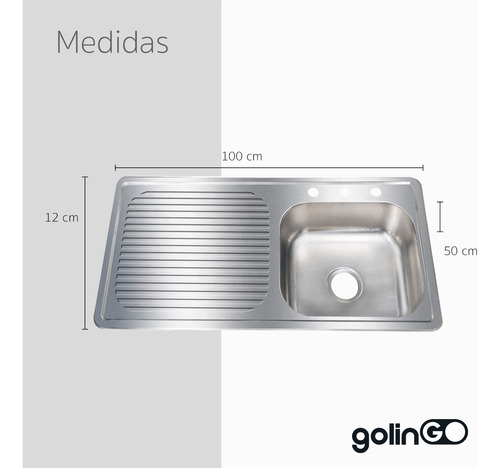 Tarja Cocina Empotrar Acero Inoxidable Lavatrastes Fregadero
