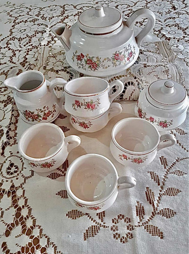 Imagen 8 de 10 de Antiguo Juego De Té De Cerámica Blanca