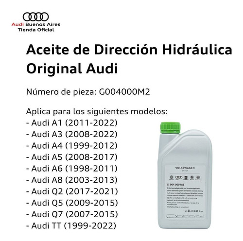 Aceite De Dirección Hidráulica Original Audi G-004-000-m2