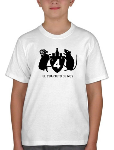 Remera Blanca Niño Sublimada El Cuarteto De Nos