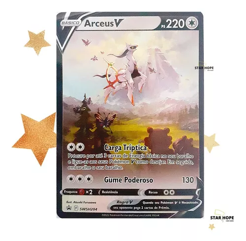 Carta Pokemon Lendário Arceus Full Art Gerações + Brindes