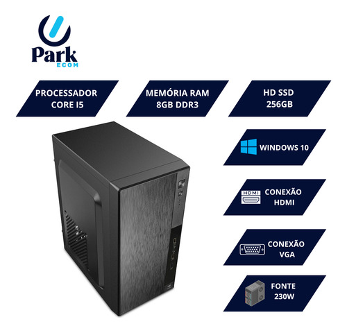 Computador Pc Cpu Intel Core I5 8gb Ram Ssd 256gb Windows 10