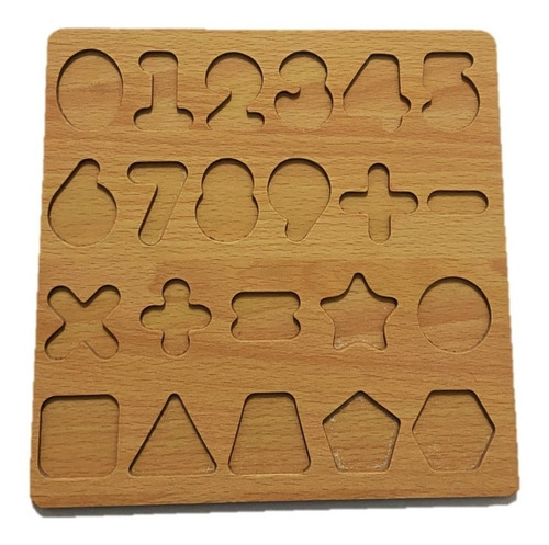 Rompecabezas Madera Figuras Geométricas Y Numeros