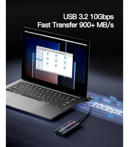 Inateck Carcasa Ssd Sata M.2 Nvme Con Rgb, Usb 3.2