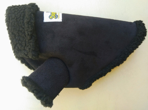 Imagen 3 de 10 de Chamarra Invierno Con Borrega Talla 5 Negra Ropa Para Perros