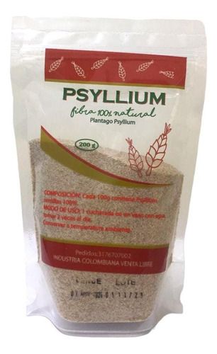 Psyllium Fibra 100% Natural 200 Gramos - g a $142