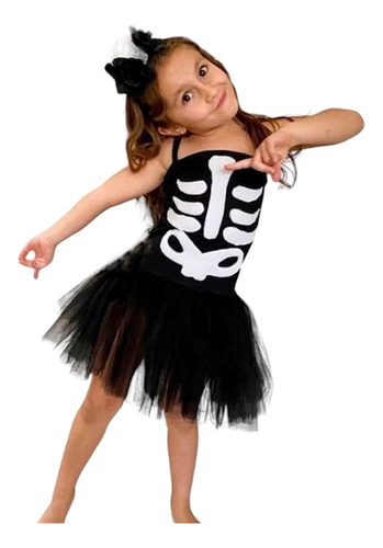 Disfraz Tutu Esqueleto Halloween Nena