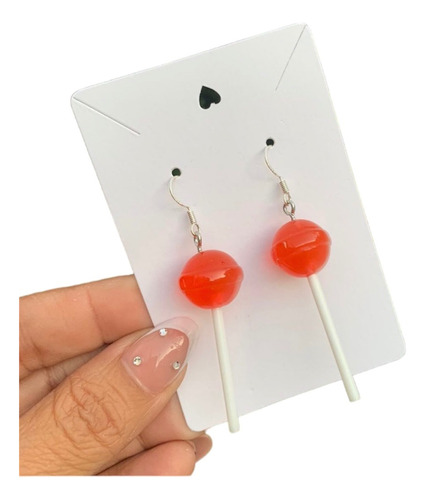 Aretes De Paletas De Caramelo Roja Tutsi Pop Kawaii