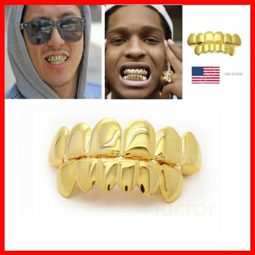 Hip-hop Rapero 14k Chapas De Oro Plateado Boca Parrillas De 