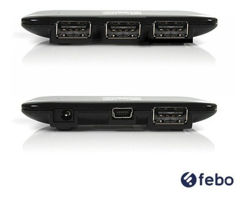 Hub Slim 4 Puertos Klip Xtreme Kuh-190b Pc Notebook Usb Febo