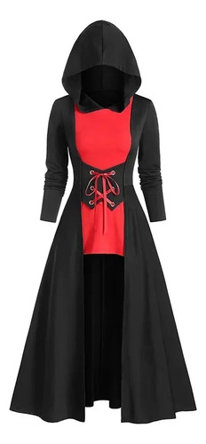 Disfraz Medieval, Vestido Con Cordones, Bata Con Capucha, Capa