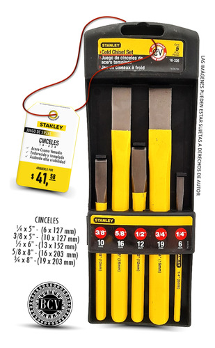 Juego De 5 Cinceles Stanley 16-326