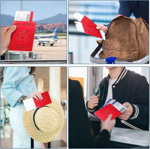 Porta Pasaporte Y Carnet De Vacunacion Kaoban Color Rojo