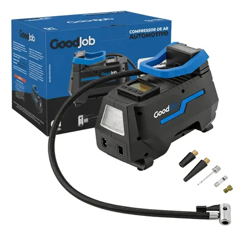 Compressor De Ar Elétrico Portátil 120w Encher Pneu Carro Moto Bi...