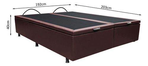 Base Box Baú Cama Casal King 192x203 Bipar Liz Sint Marrom