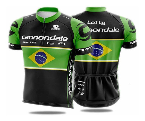 Camisa Bike Tour Cannondale Brasil Pret Mtb Speed Ciclismo