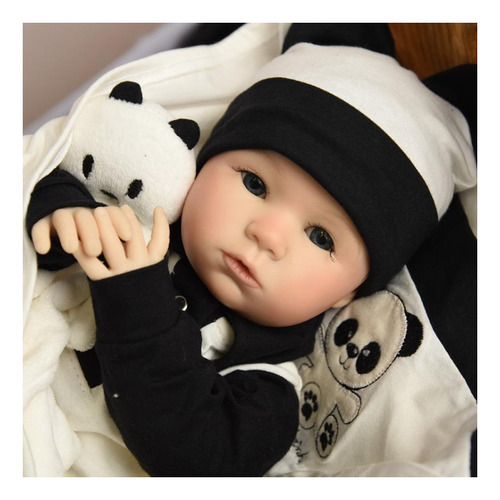 Boneco Bebe Reborn Menino Theo Panda Enxoval Completo Fada