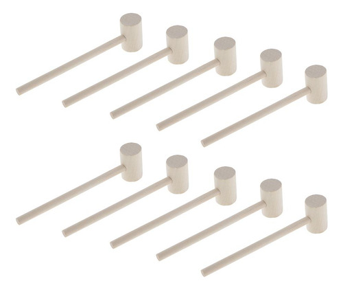 10 Piezas De Cuero De Madera Martillo De
