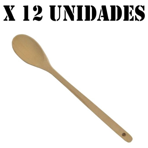 Cuchara X12 Remo De Madera 40 Cm Para Cocina Olla Sarten