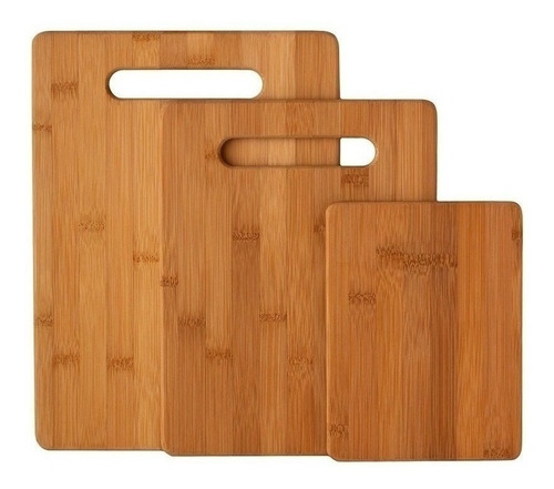 Pack X3 Tablas Para Cortar Y Picar De Madera De Bamboo  D2