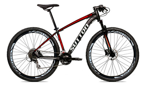 Mountain bike Sutton Blade aro 29 15" 21v freios de disco mecânico câmbios Shimano TZ510 y Shimano TZ-31 cor preto/vermelho/branco