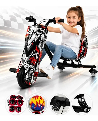 TRICICLO ELETRICO DRIFT GRANDE 350W 36V SUPORTA 90KG +BRINDE PIRATA