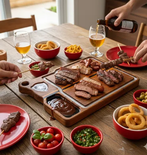 Tábua Carne Corte Churrasco Madeira Rústica Maciça Marrom Botafogo