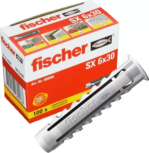 Taco Fisher Universal Sx6 Con Tope Caja 100 Tacos Fischer