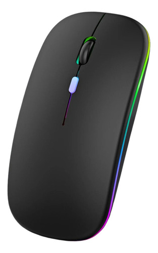 Mouse Dinax Inalámbrico Con Luces Rgb (recargable) Negro