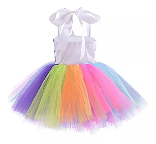 Soyoekbt Disfraz de unicornio para niñas, vestido de tutú de princesa con  luz LED y diadema de unicornio para fiesta de cumpleaños o de Halloween, 3  a